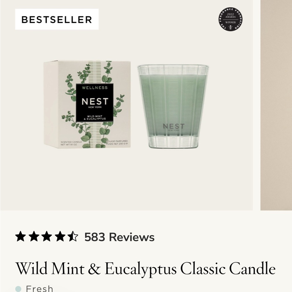 NEST Fragrances Wild Mint & Eucalyptus Candle - Green